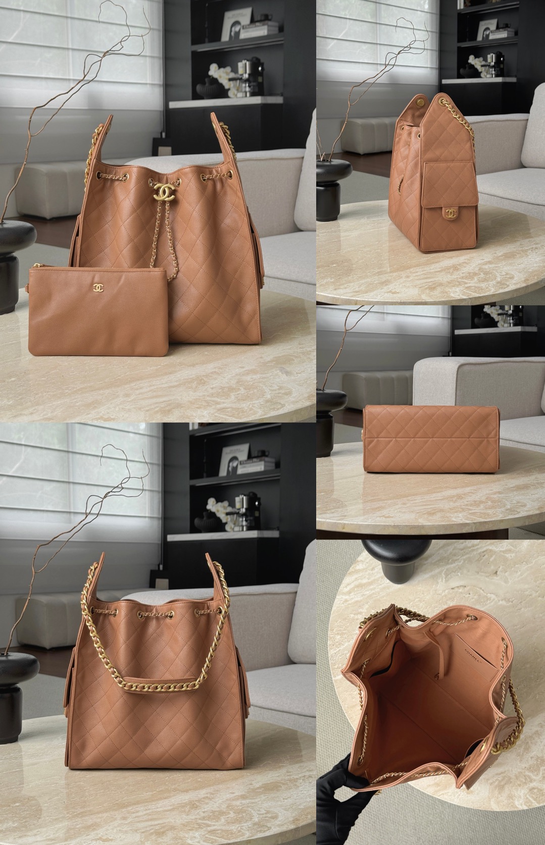 CHANEL 25Bag Caviar leather In Caramel - image 9
