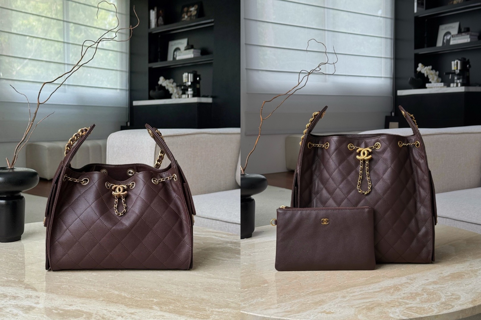 CHANEL 25Bag Caviar leather In Dark Brown - image 7