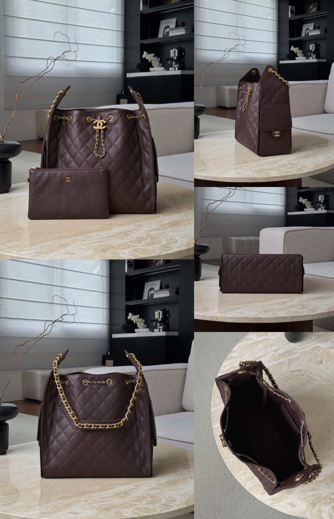 CHANEL 25Bag Caviar leather In Dark Brown - image 9