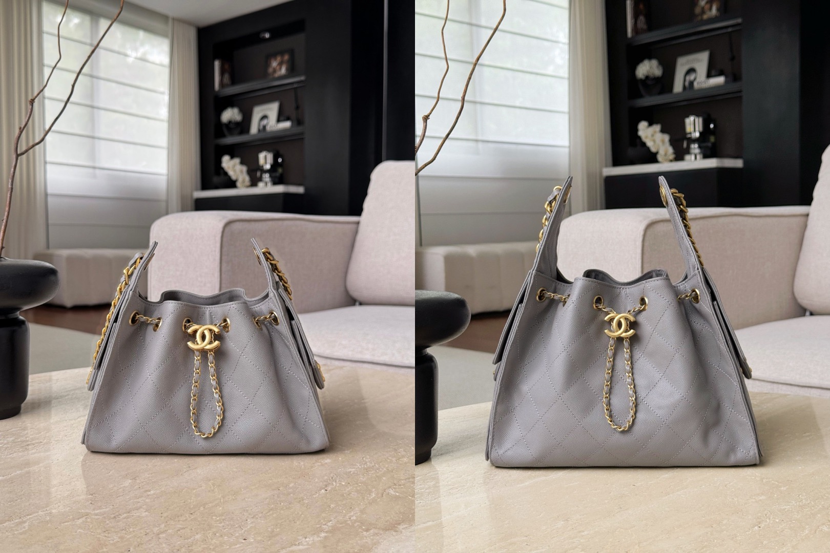 CHANEL 25Bag Caviar leather In Grey - image 7