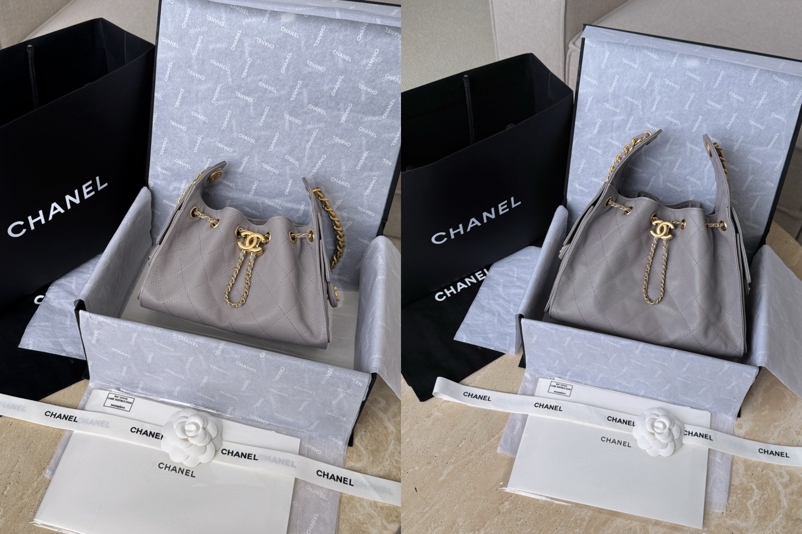 CHANEL 25Bag Caviar leather In Grey - image 9