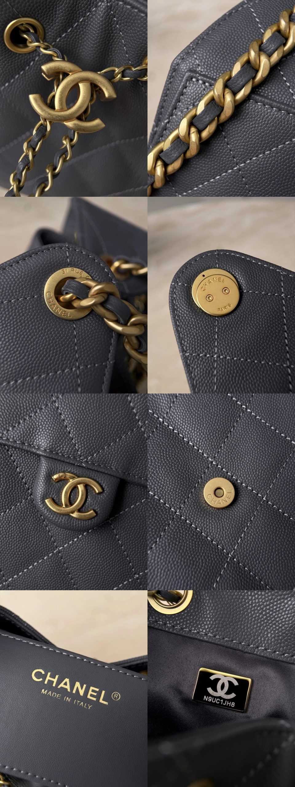 CHANEL 25Bag Caviar leather In Dark Grey - image 7