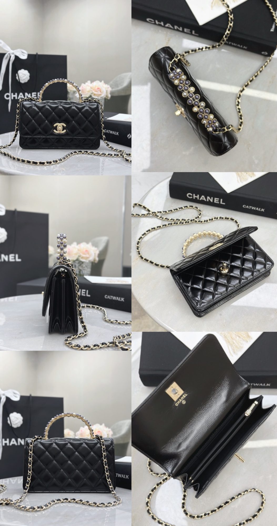 CHANEL Pearl-Embellished WOC Flap Bag - image 10