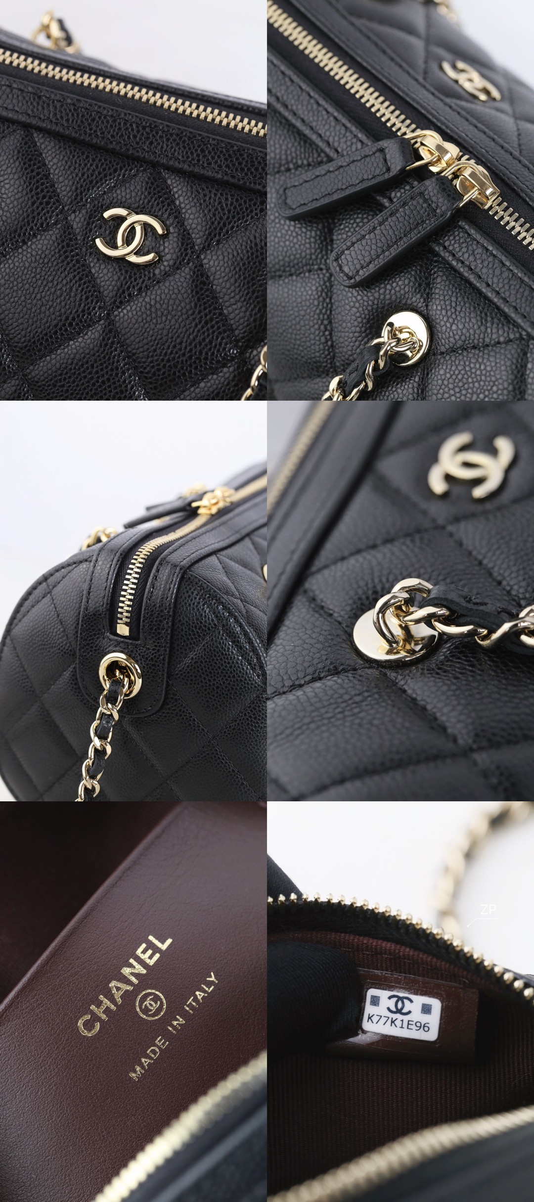 CHANEL 25P Caviar Leather Bowling Bag - image 9