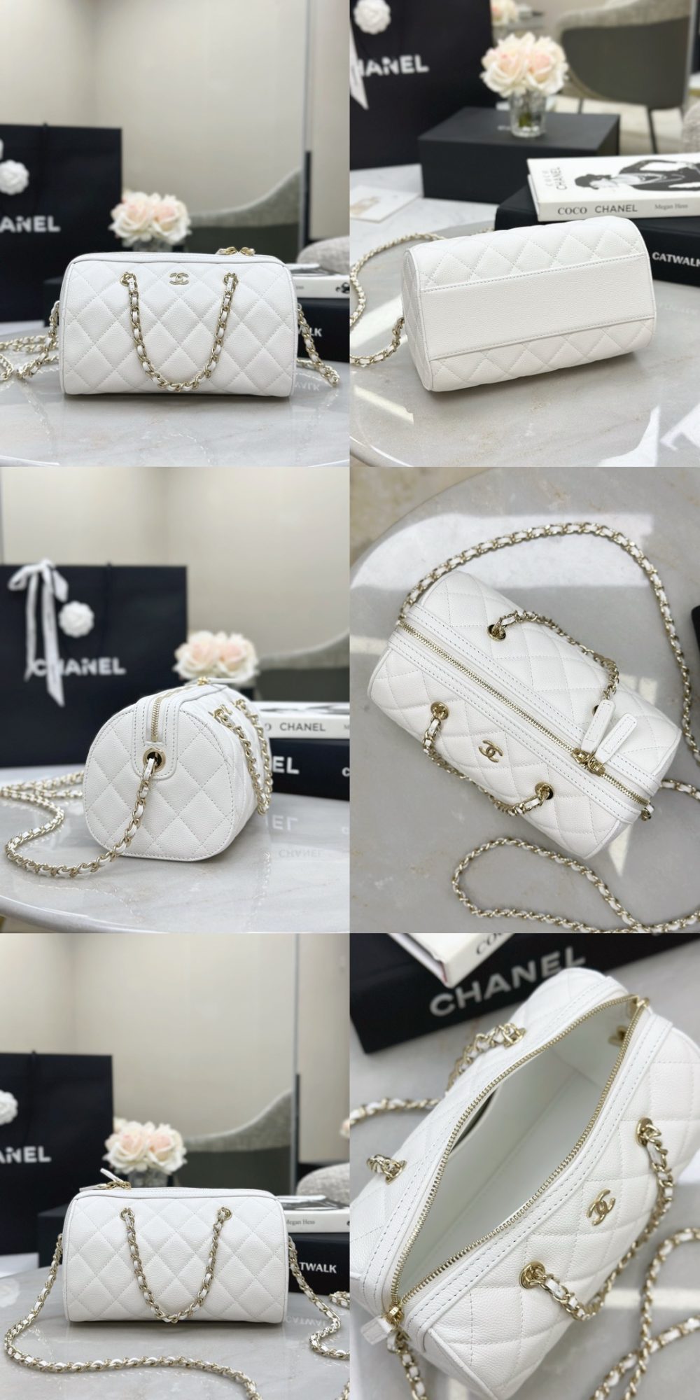 CHANEL 25P Caviar Leather Bowling Bag - image 10