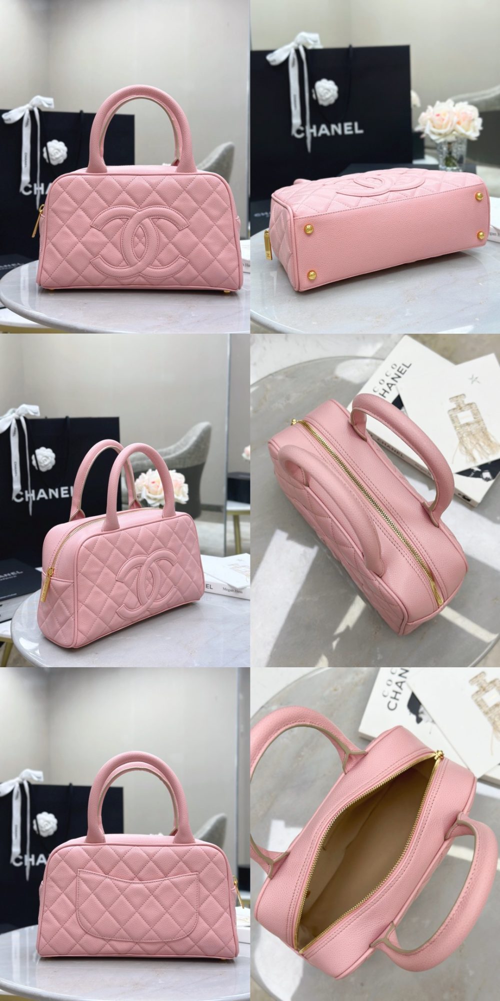 CHANEL Vintage Matelassé Mini Boston Handbag - image 10