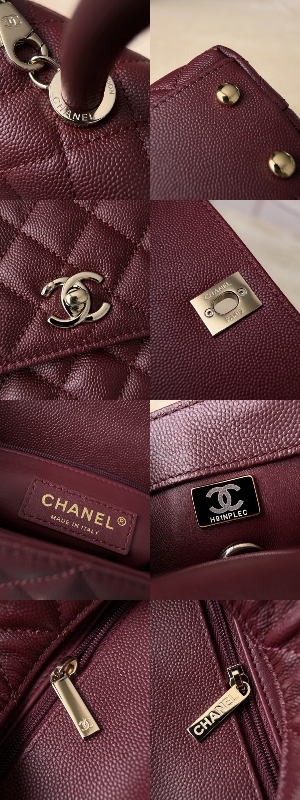 CHANEL 24A Flap Bag with Top COCO Small Handle Grained Calfskin - image 7