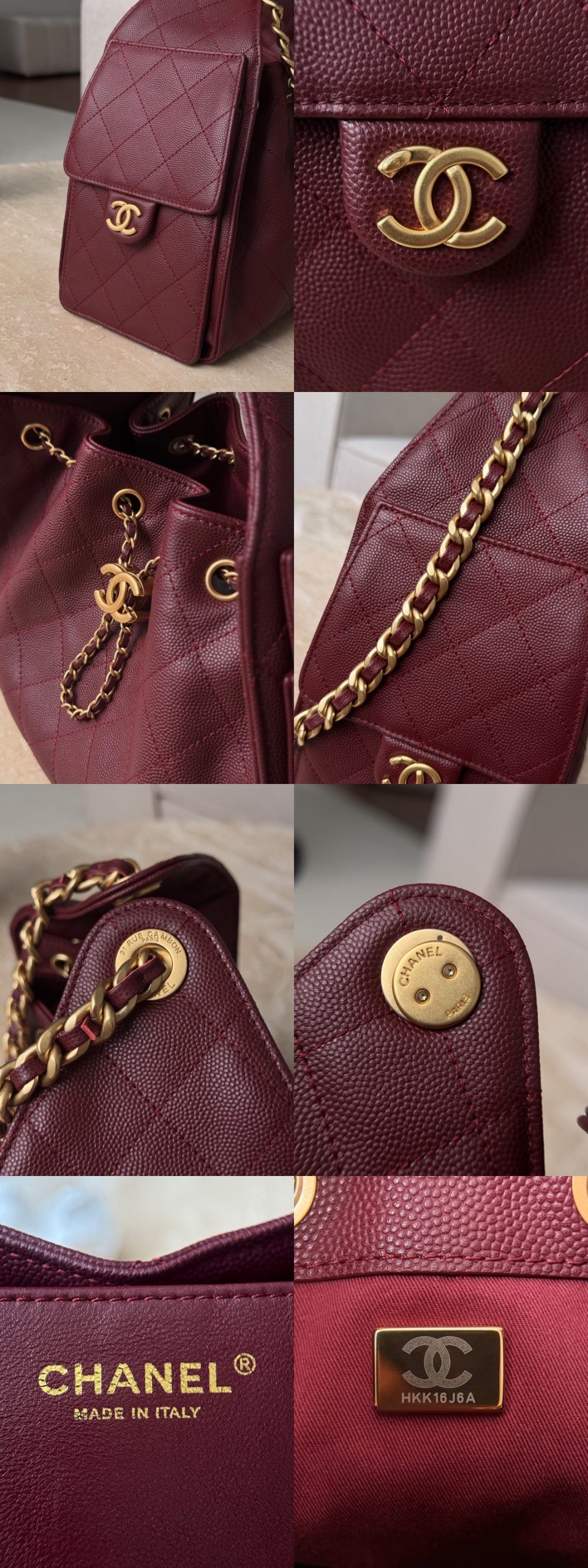 CHANEL 25C Hobo Bag Caviar leather In Burgundy - image 7