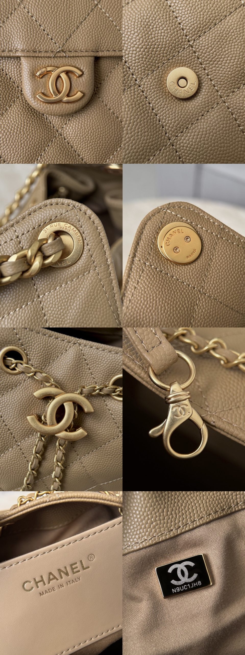 CHANEL 25Bag Caviar leather In Dark Khaki - image 8