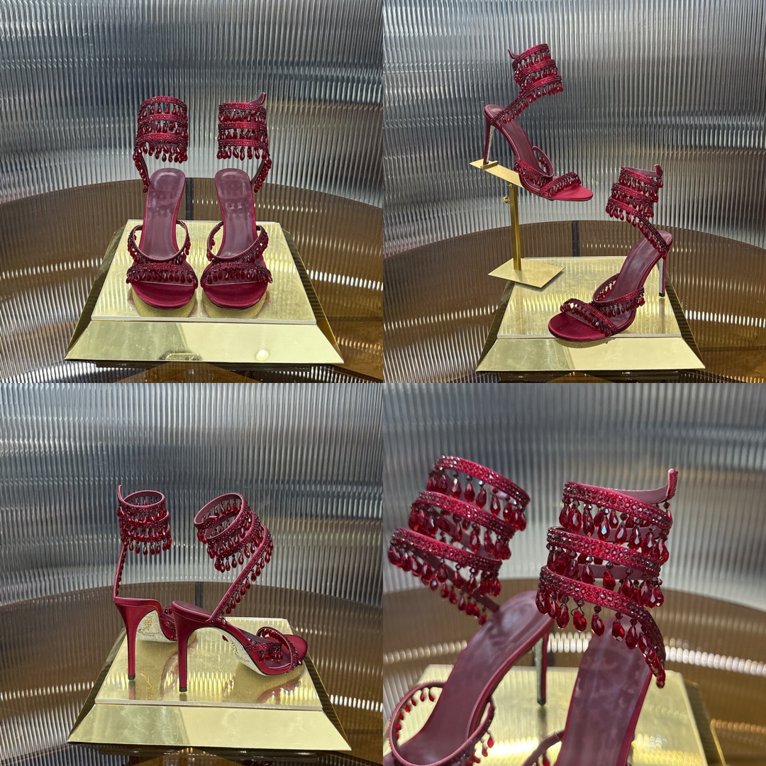 RENE  CAOVILLA Chandelier crystal-embellished leather sandals - image 15
