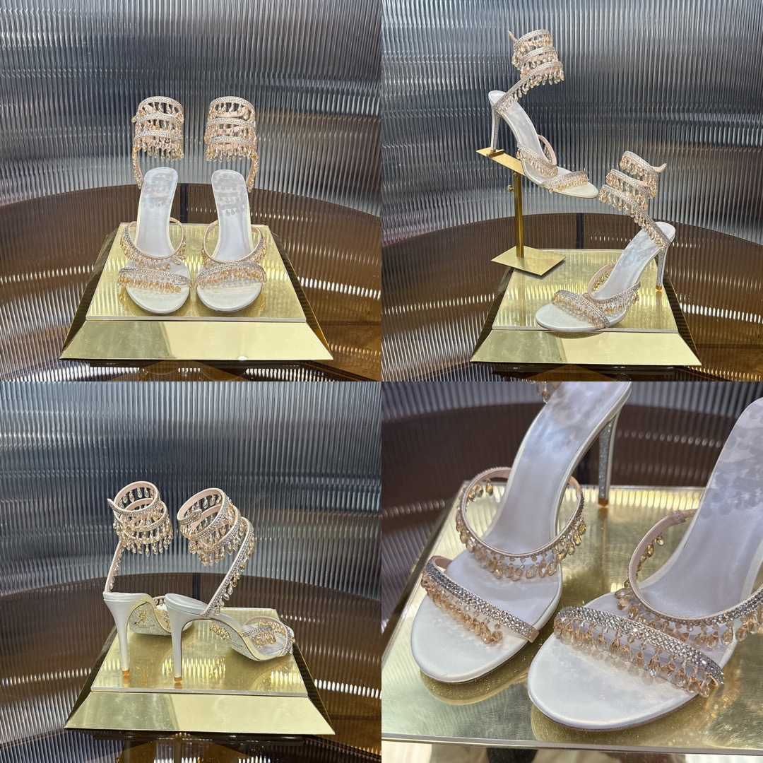 RENE  CAOVILLA Chandelier crystal-embellished leather sandals - image 14