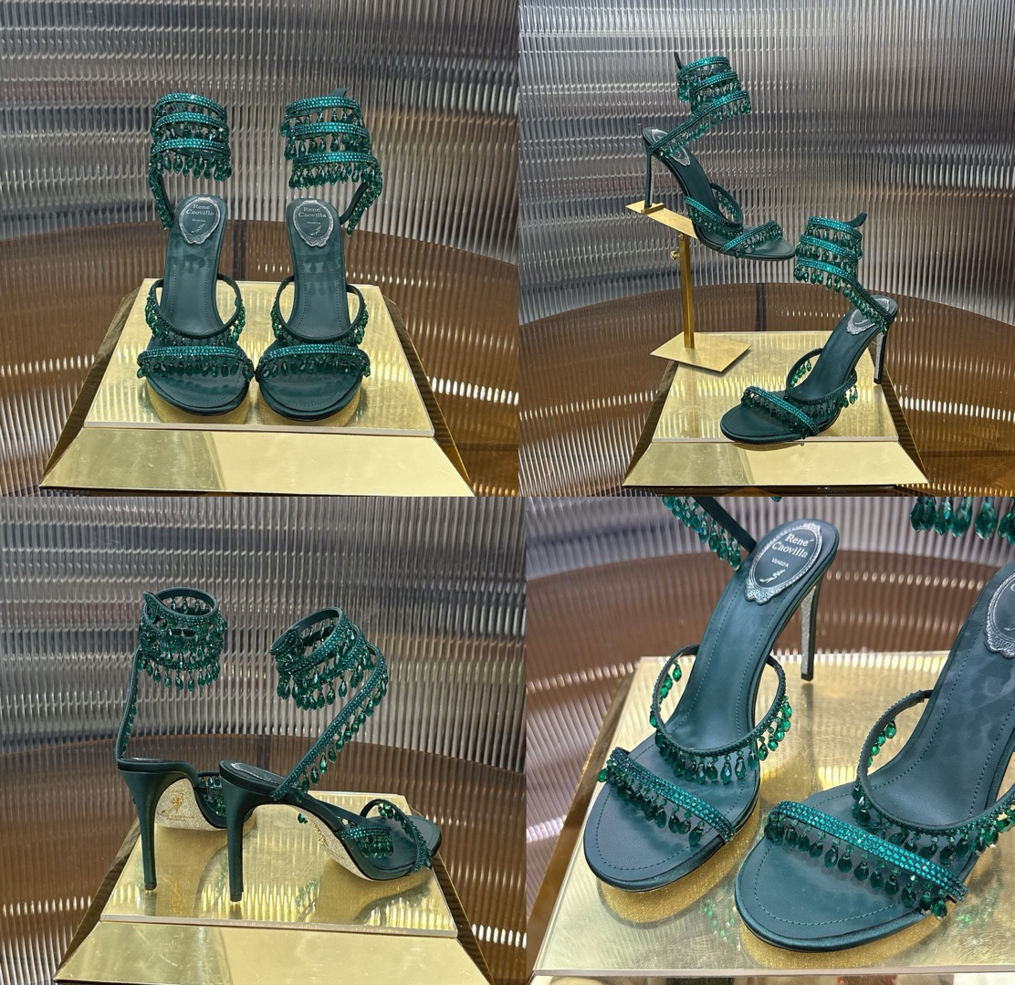 RENE  CAOVILLA Chandelier crystal-embellished leather sandals - image 23
