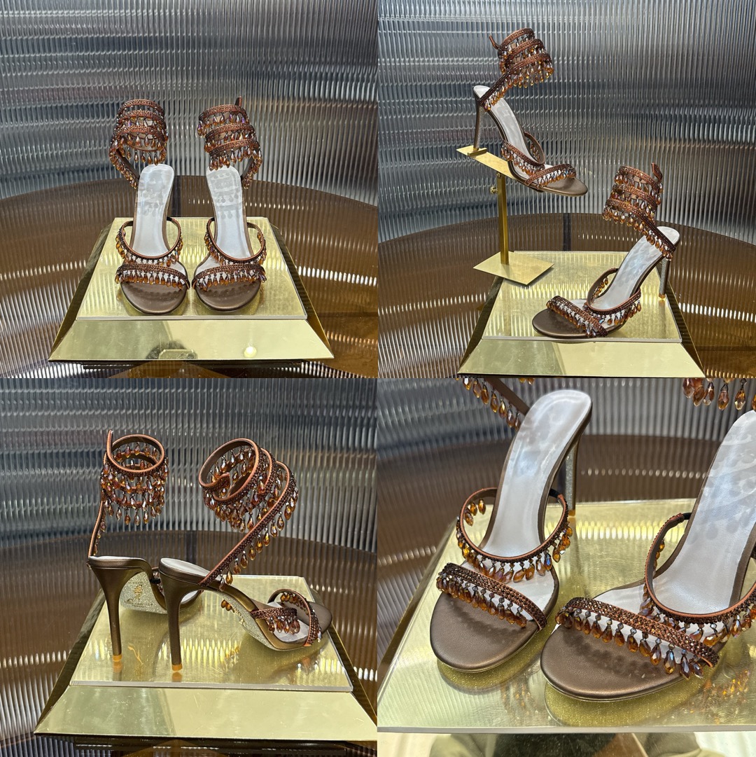 RENE  CAOVILLA Chandelier crystal-embellished leather sandals - image 22