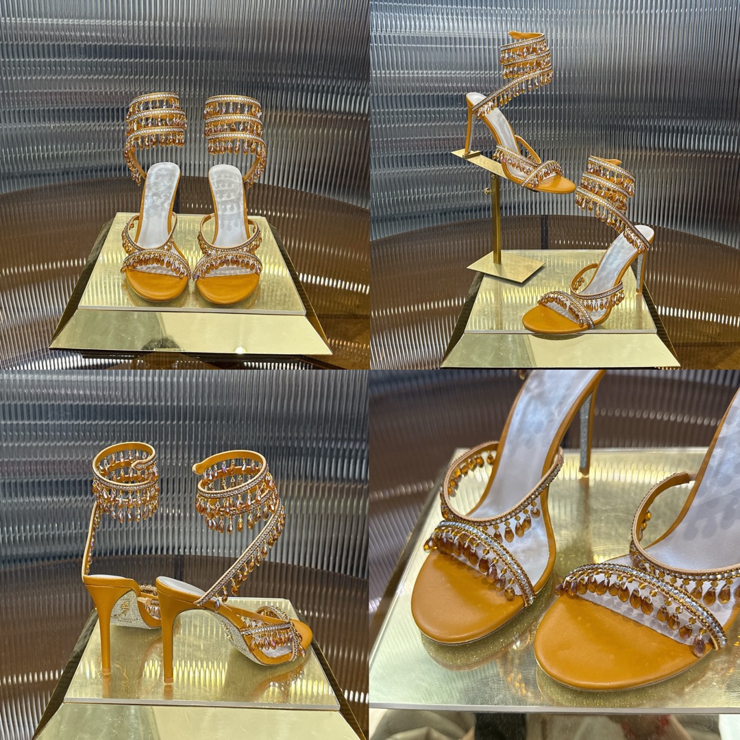 RENE  CAOVILLA Chandelier crystal-embellished leather sandals - image 21