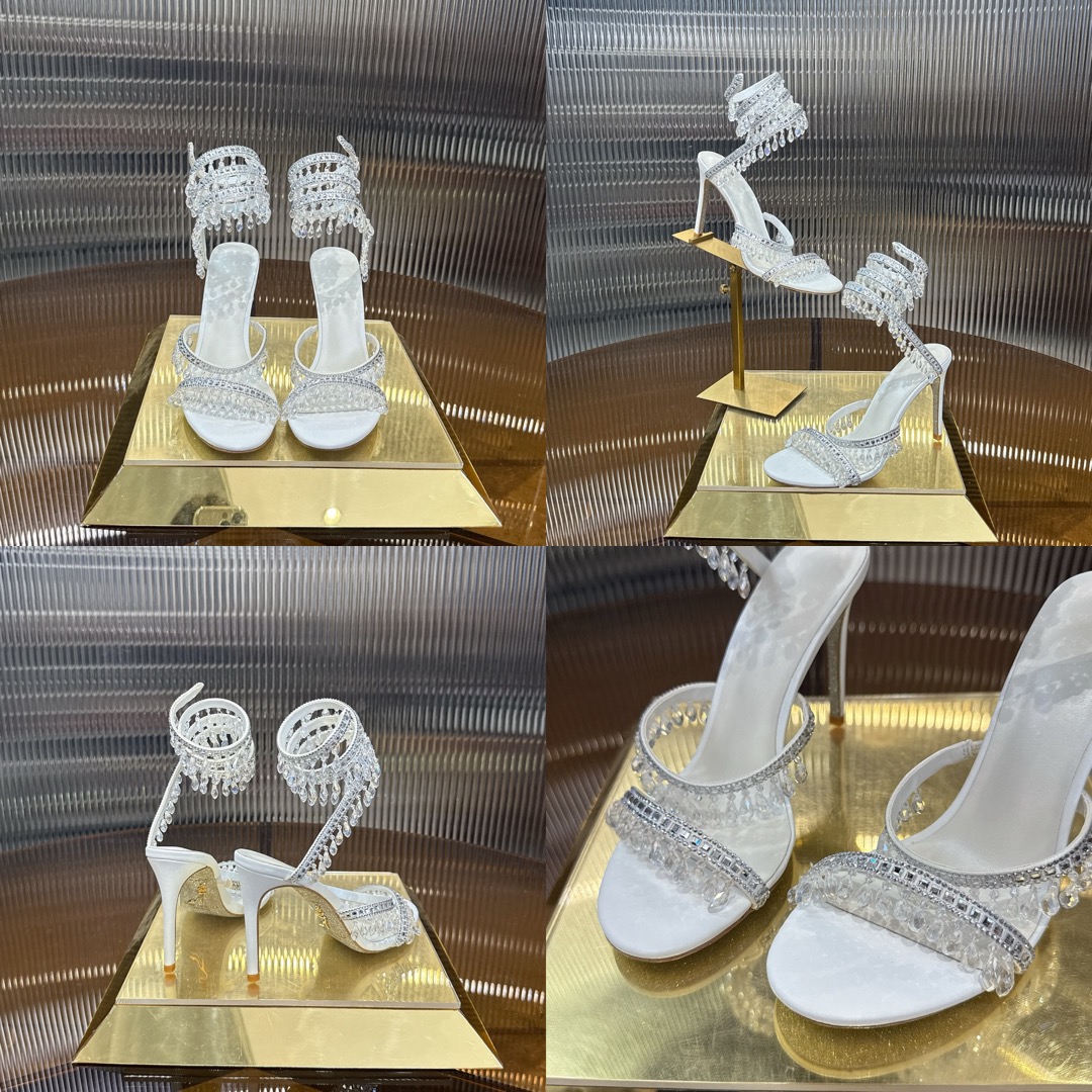 RENE  CAOVILLA Chandelier crystal-embellished leather sandals - image 19