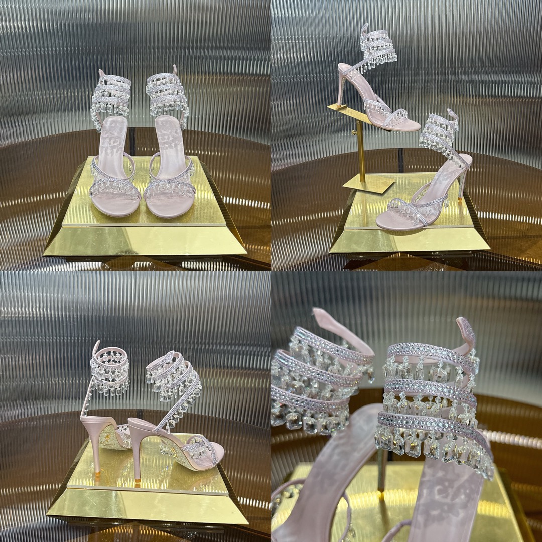 RENE  CAOVILLA Chandelier crystal-embellished leather sandals - image 18
