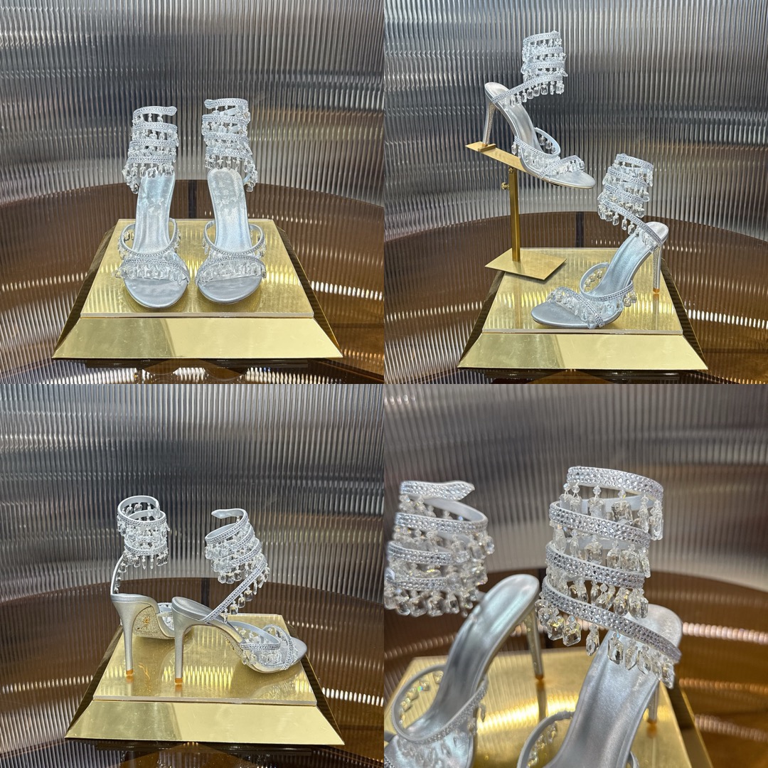RENE  CAOVILLA Chandelier crystal-embellished leather sandals - image 17