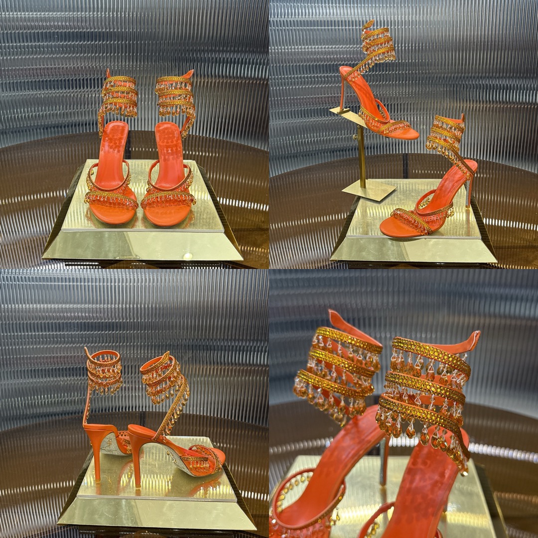 RENE  CAOVILLA Chandelier crystal-embellished leather sandals - image 24