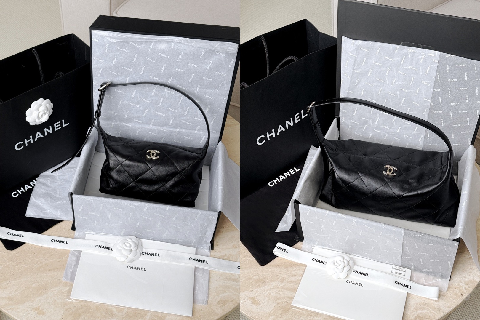 CHANEL 26P Hobo Bag Shiny Lambskin In Black - image 10