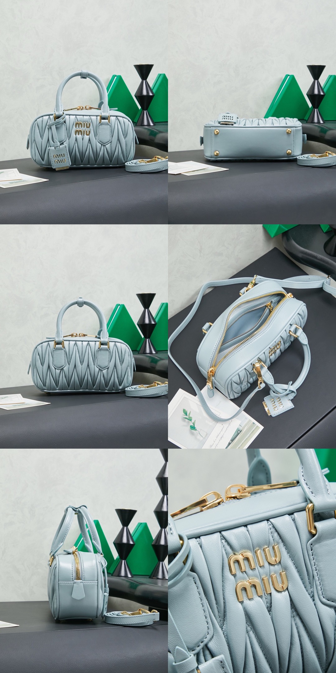 MIUMIU Arcadie matelassé nappa leather bag – 22cm - image 9