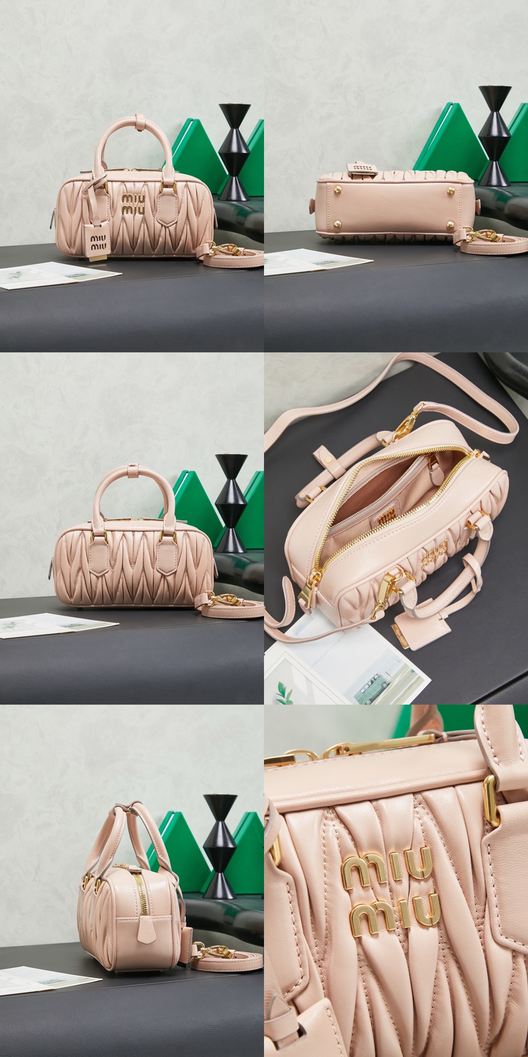 MIUMIU Arcadie matelassé nappa leather bag – 22cm - image 11