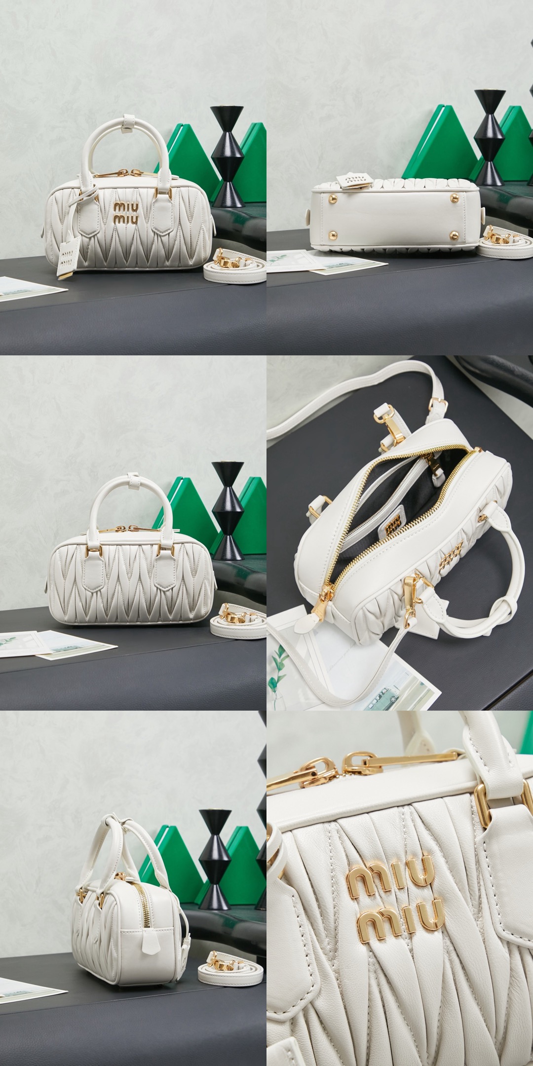 MIUMIU Arcadie matelassé nappa leather bag – 22cm - image 12