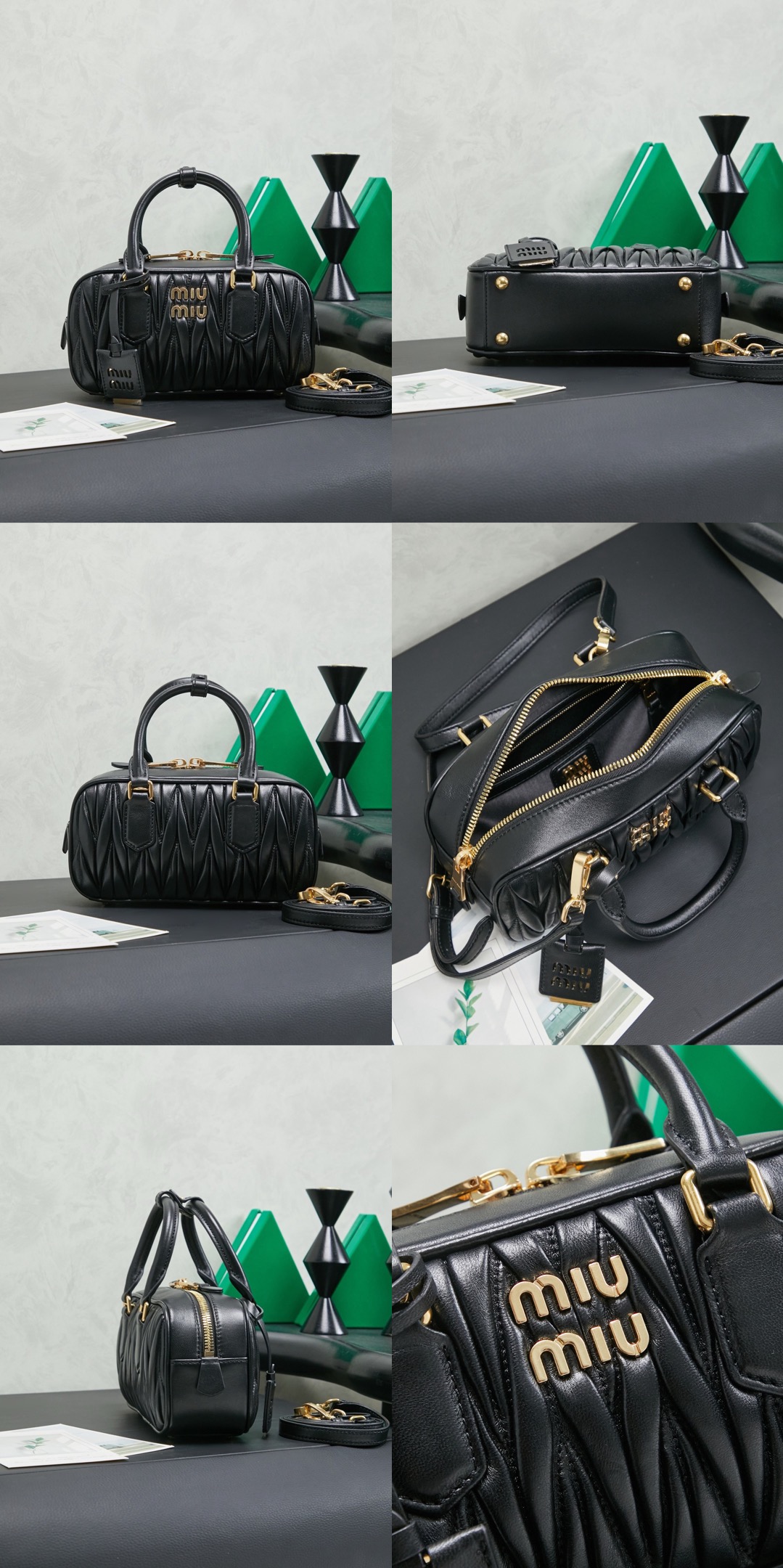 MIUMIU Arcadie matelassé nappa leather bag – 22cm - image 13