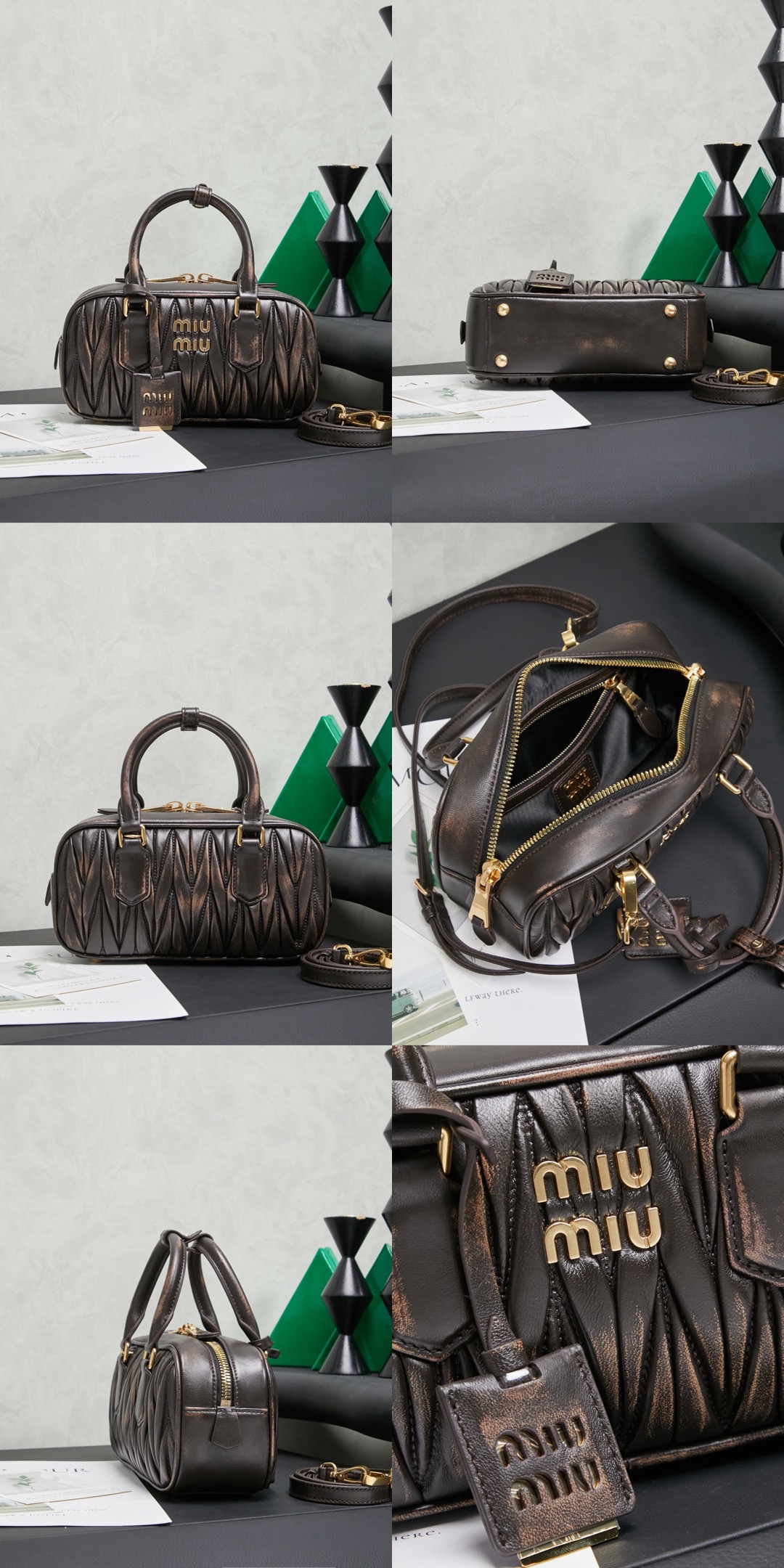 MIUMIU Arcadie matelassé nappa leather bag – 22cm - image 14