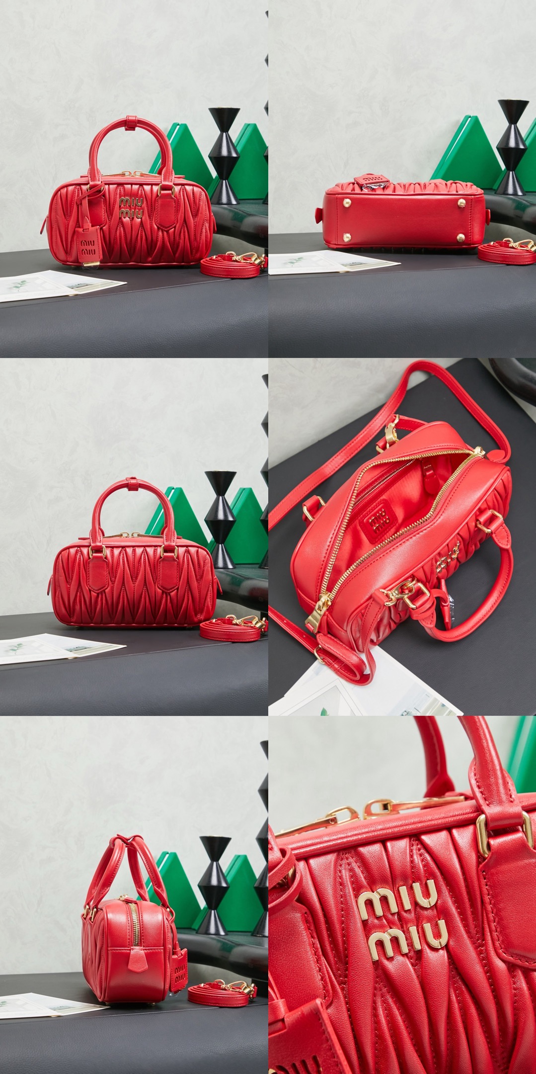 MIUMIU Arcadie matelassé nappa leather bag – 22cm - image 15