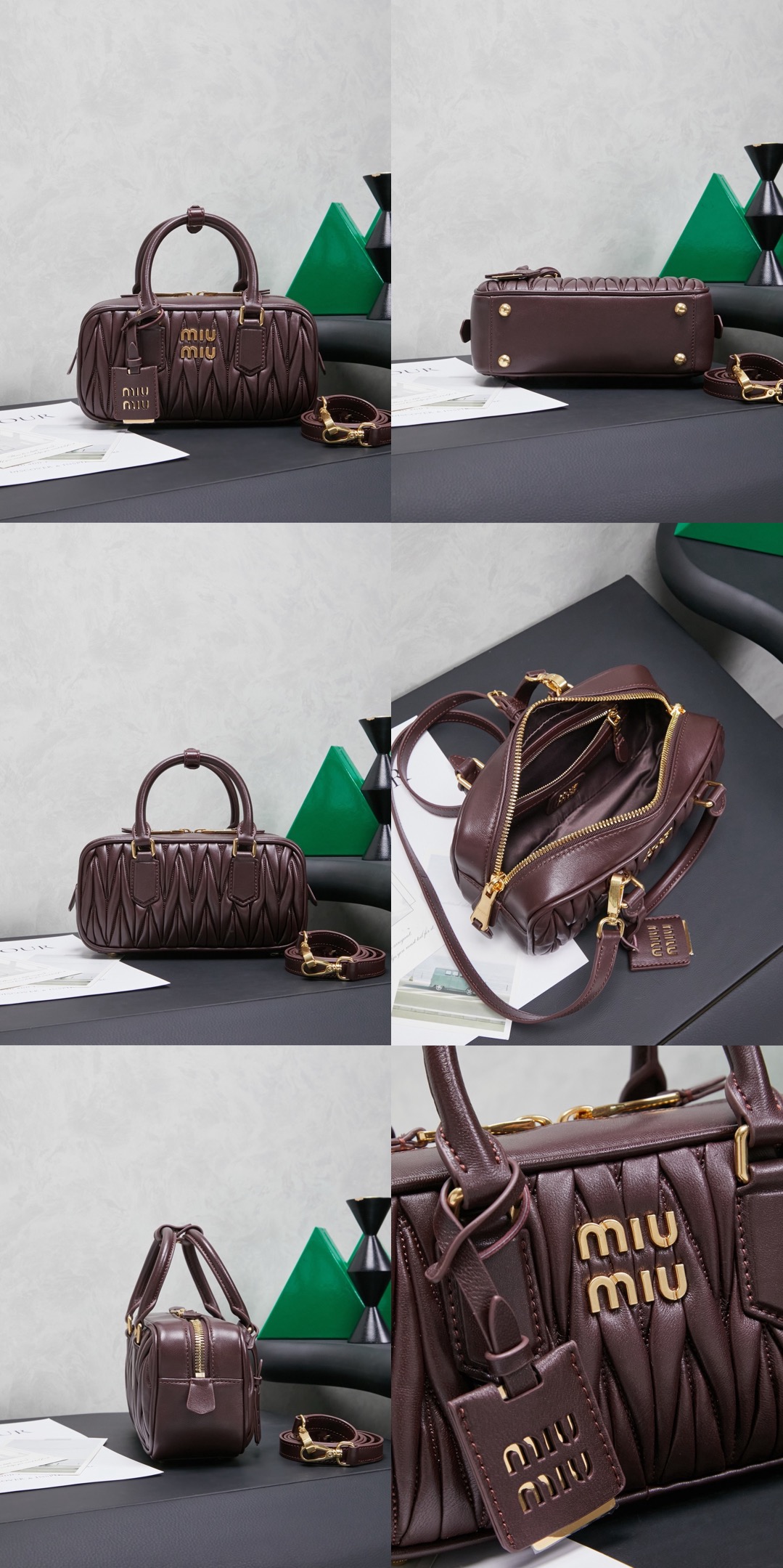 MIUMIU Arcadie matelassé nappa leather bag – 22cm - image 17