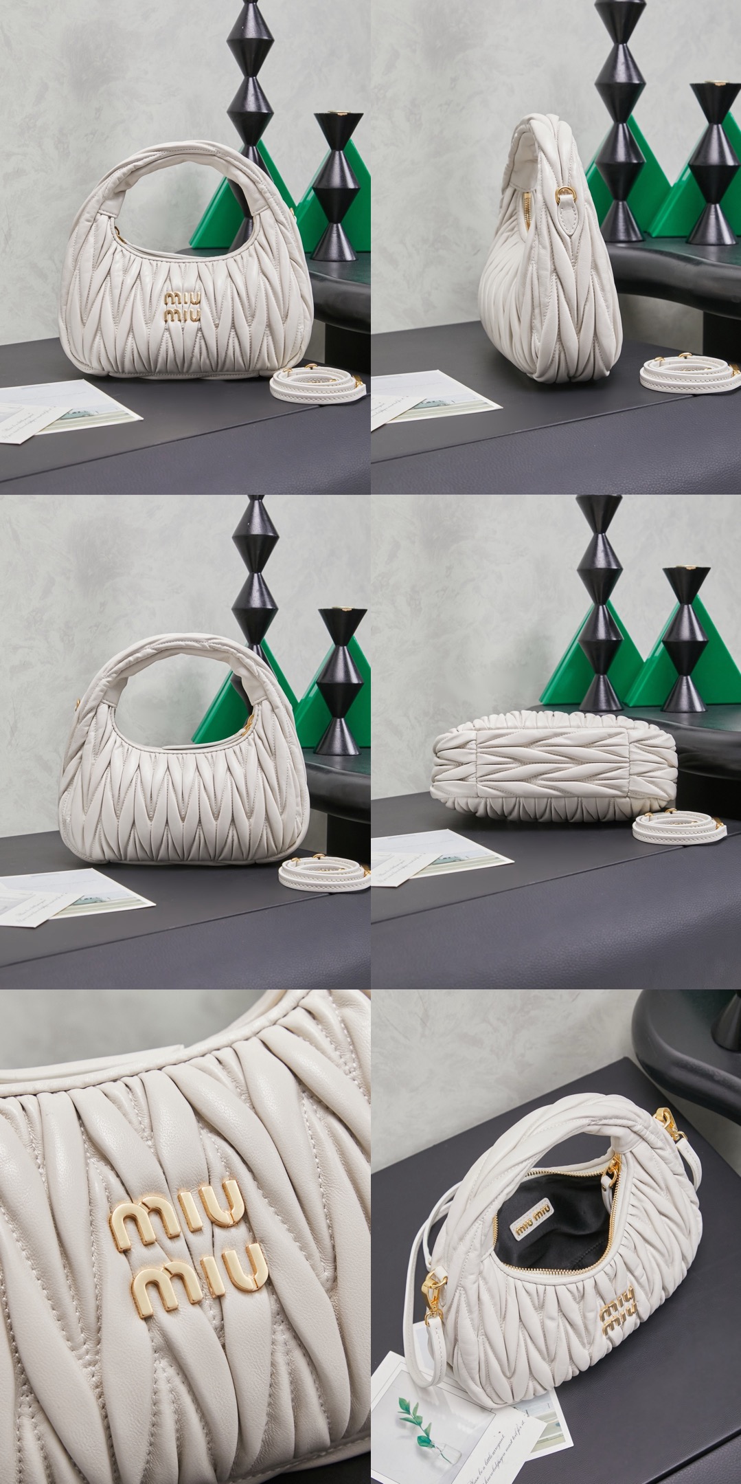 MiuMiu Wander matelassé nappa leather hobo bag - image 25
