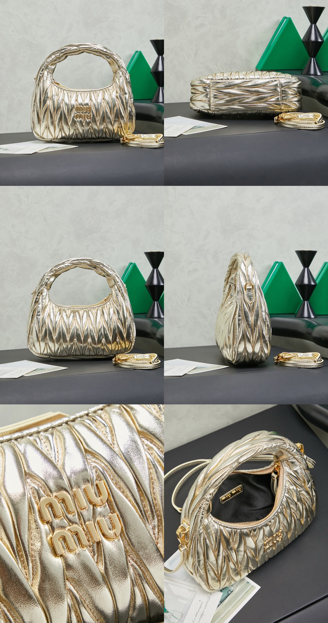 MiuMiu Wander matelassé nappa leather hobo bag - image 24