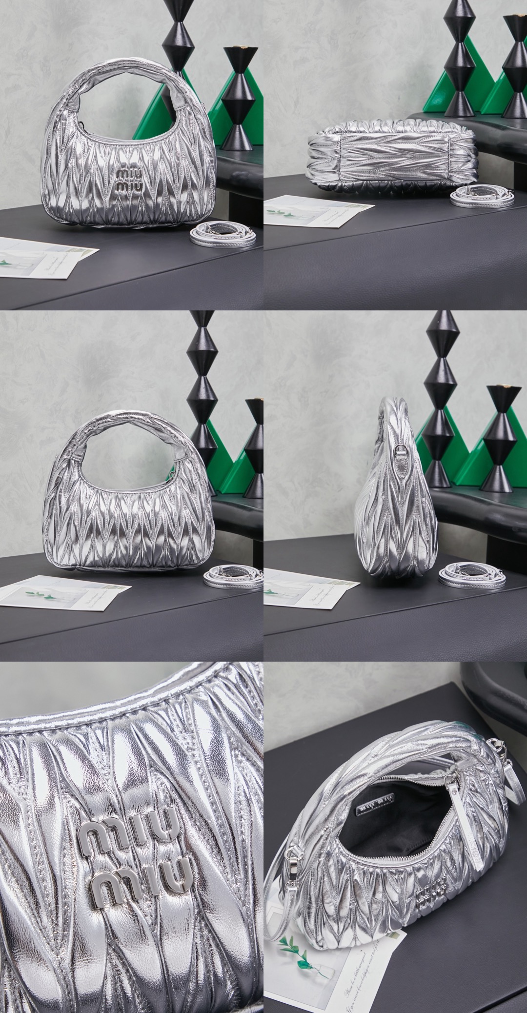 MiuMiu Wander matelassé nappa leather hobo bag - image 23