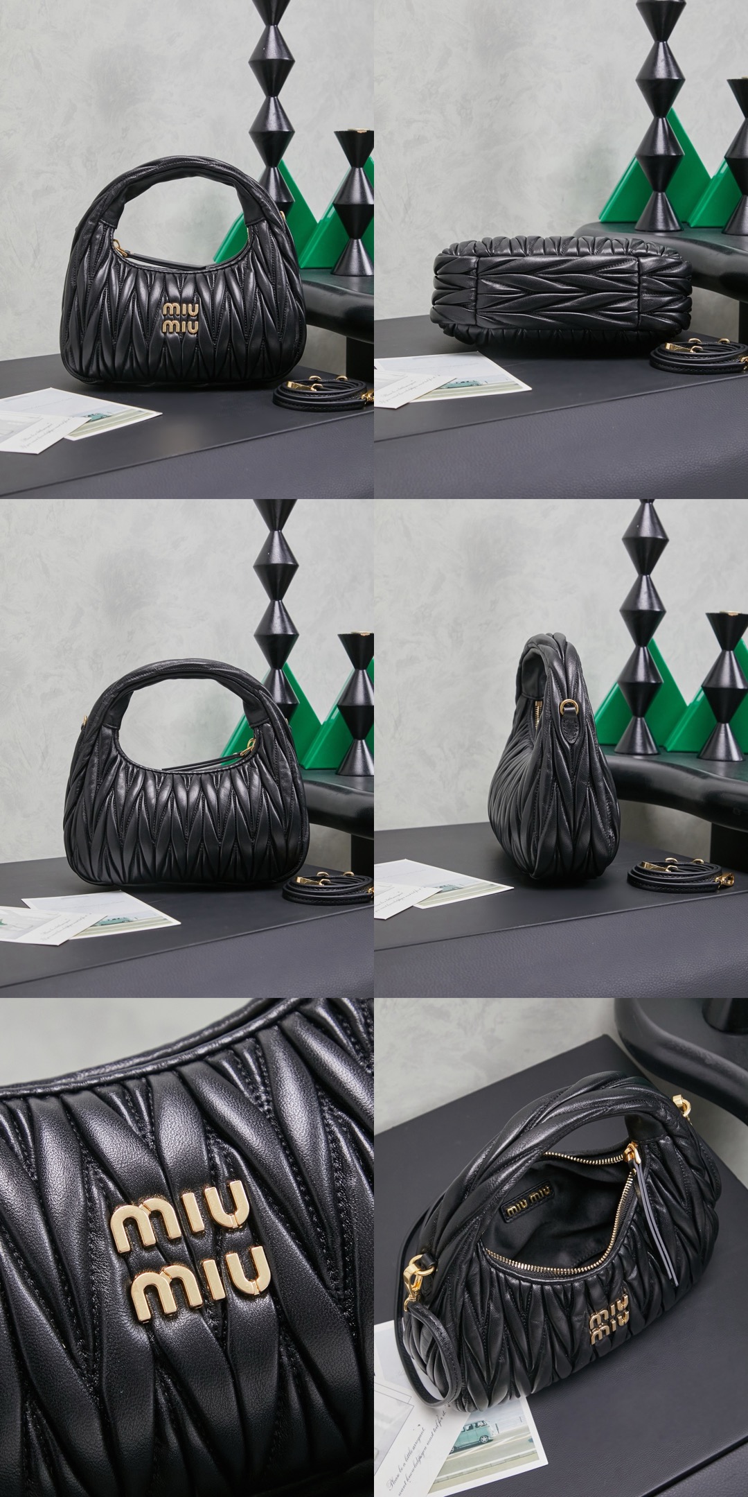 MiuMiu Wander matelassé nappa leather hobo bag - image 22