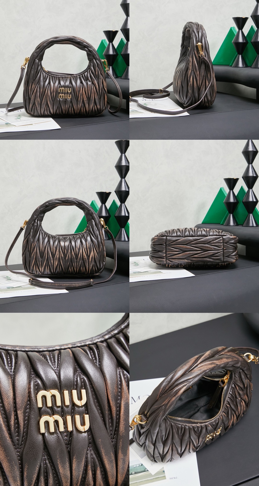 MiuMiu Wander matelassé nappa leather hobo bag - image 21