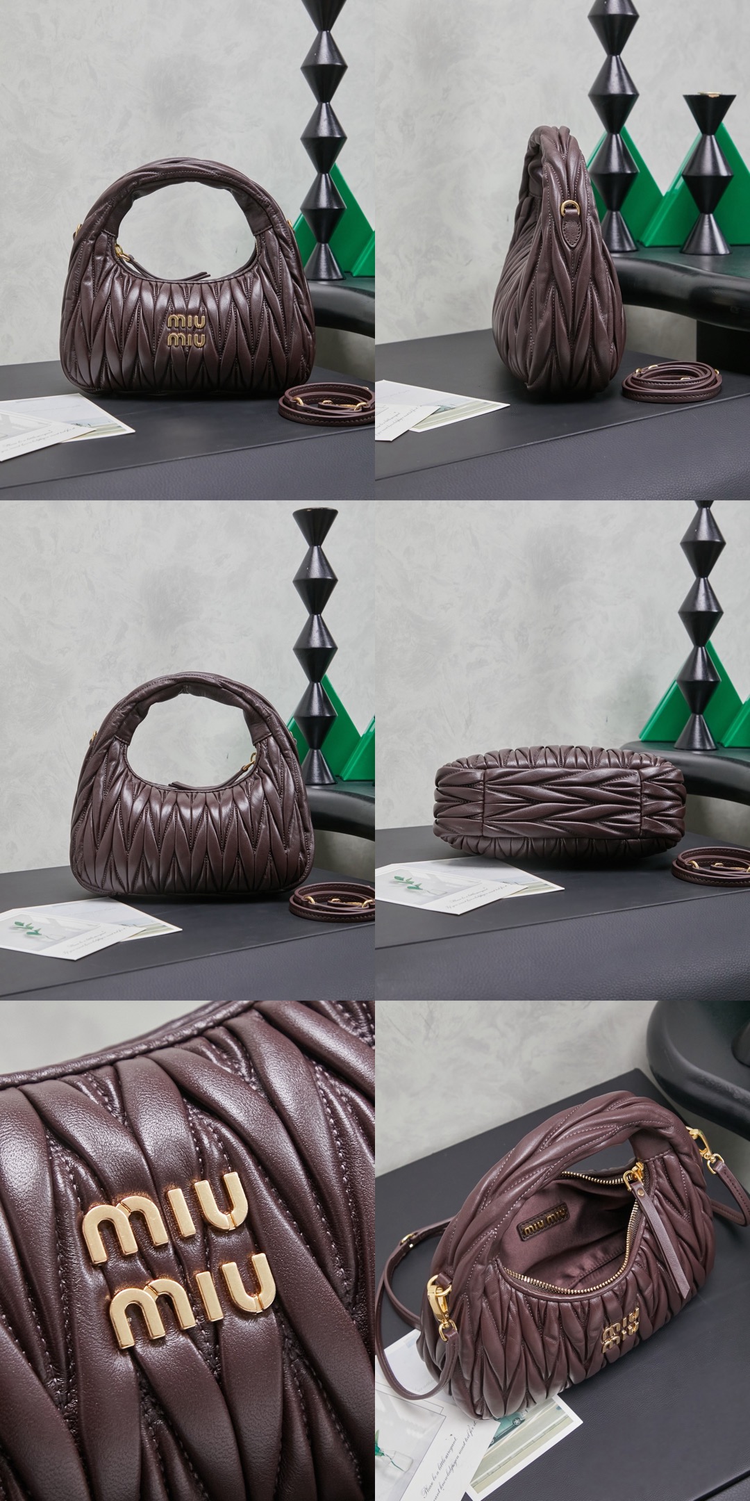 MiuMiu Wander matelassé nappa leather hobo bag - image 19