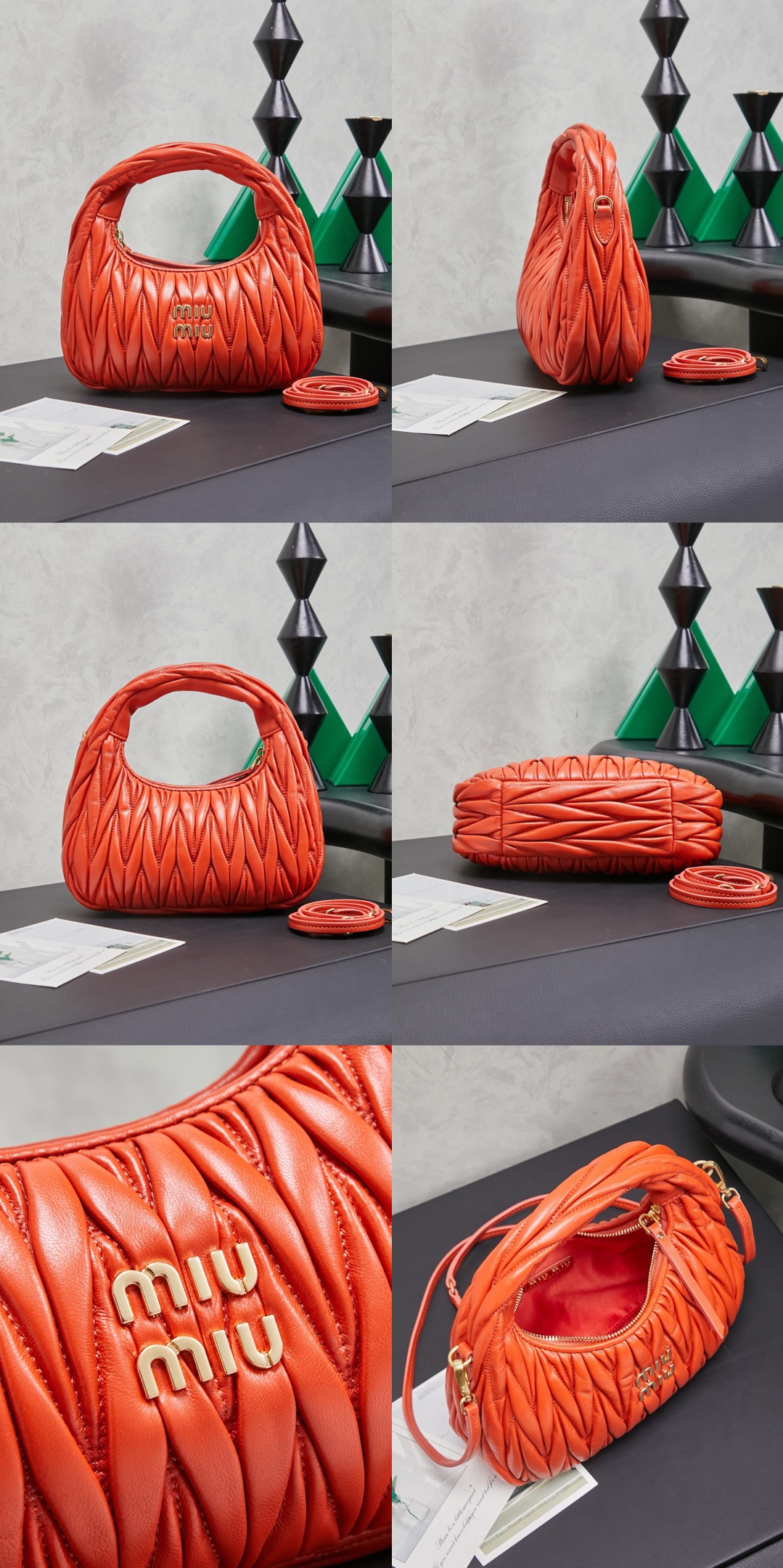 MiuMiu Wander matelassé nappa leather hobo bag - image 17