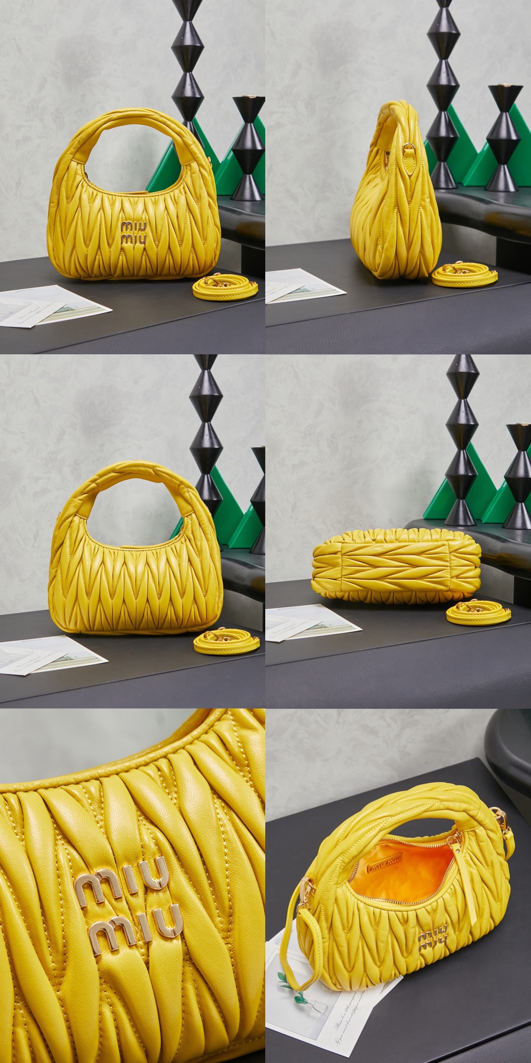 MiuMiu Wander matelassé nappa leather hobo bag - image 16