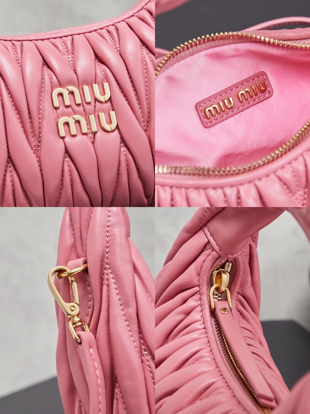 MiuMiu Wander matelassé nappa leather hobo bag - image 8