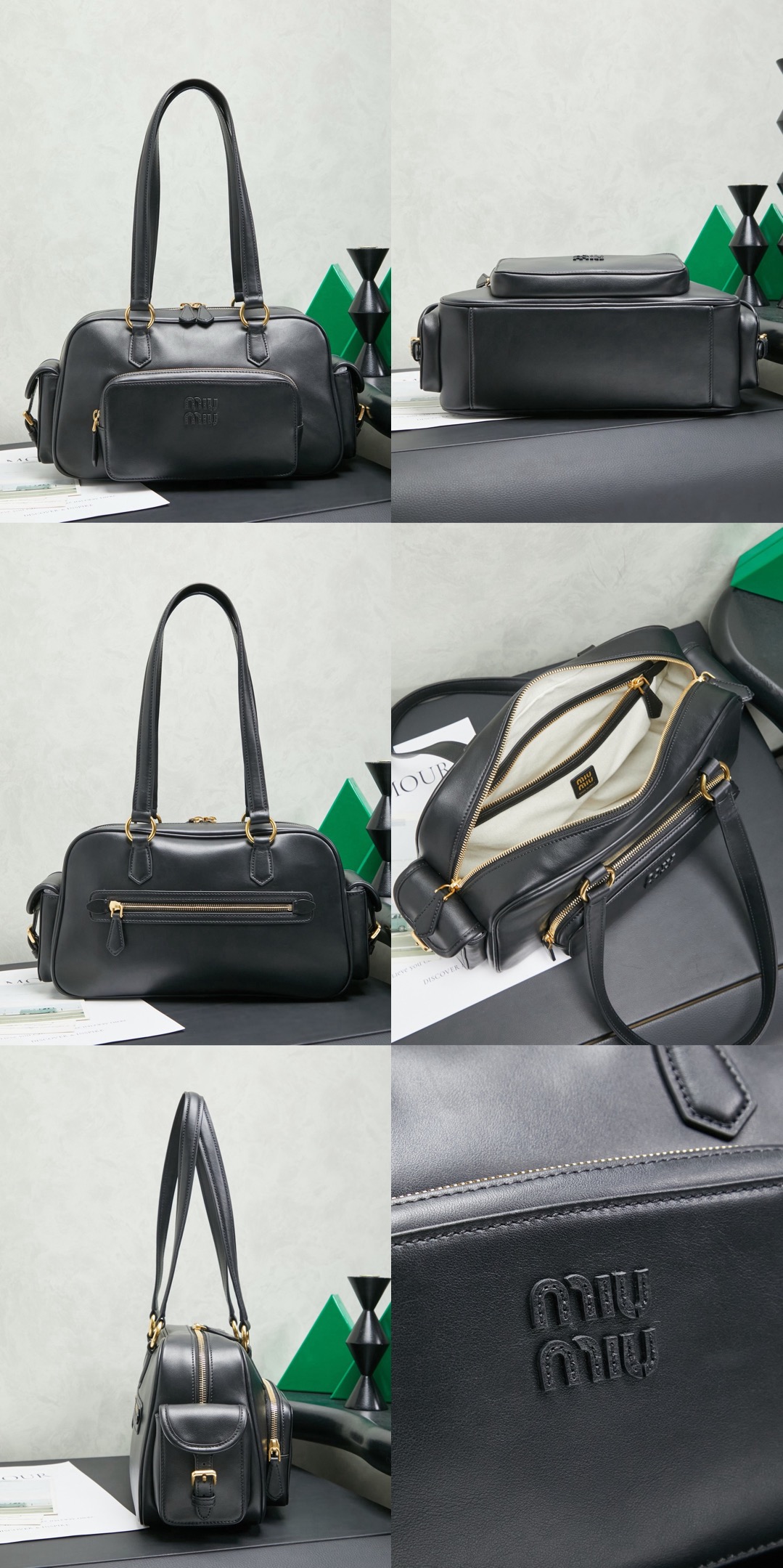 MIUMIU Pocket nappa leather top-handle bag - image 9