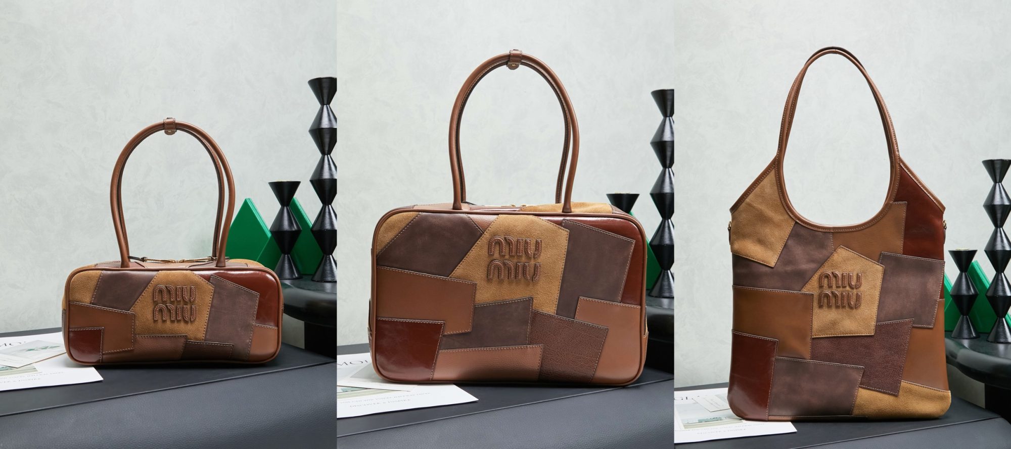 MIUMIU Beau leather patchwork bag - image 7