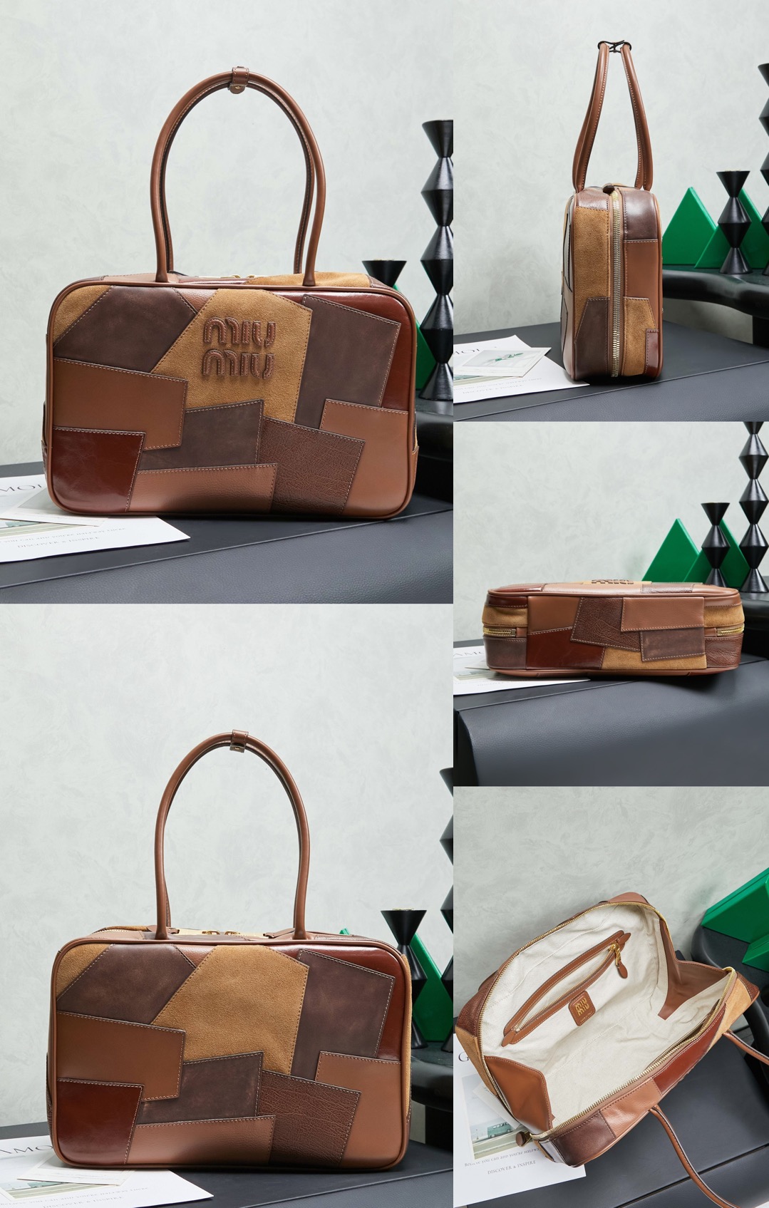 MIUMIU Beau leather patchwork bag - image 9