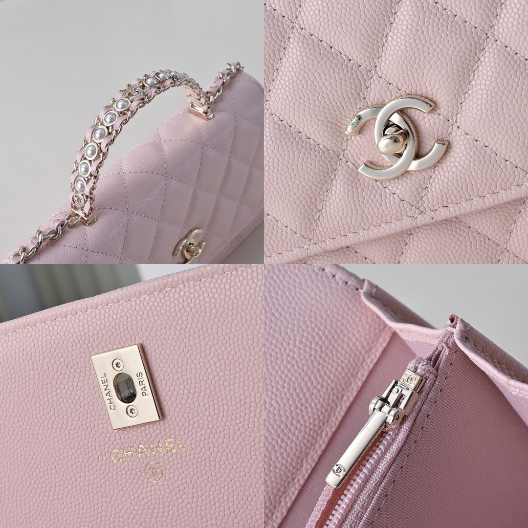 CHANEL Wallet on Chain Grained Calfskin Imitation Pearl - image 8