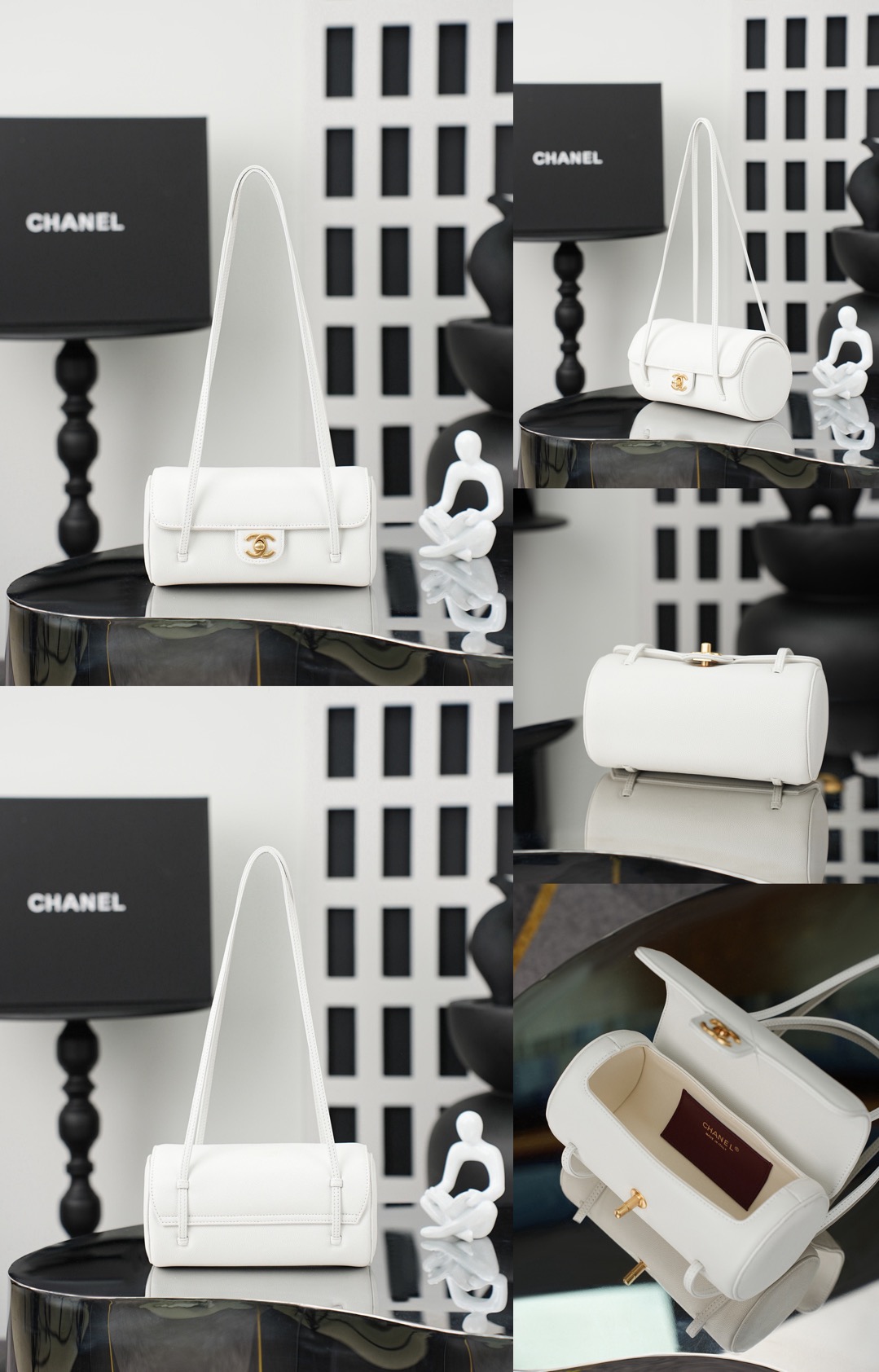 CHANEL Shiny Caviar Preppy Coco Small Bowling Bag - image 10