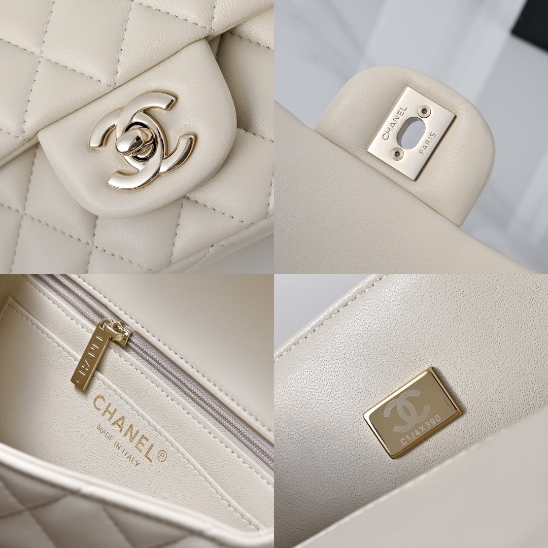 CHANEL Mini Classic Handbag lambskin leather-20CM - image 8