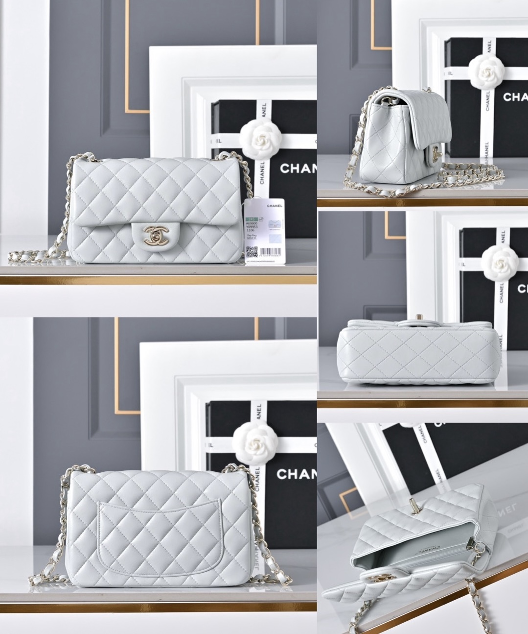 CHANEL Mini Classic Handbag lambskin leather-20CM - image 10