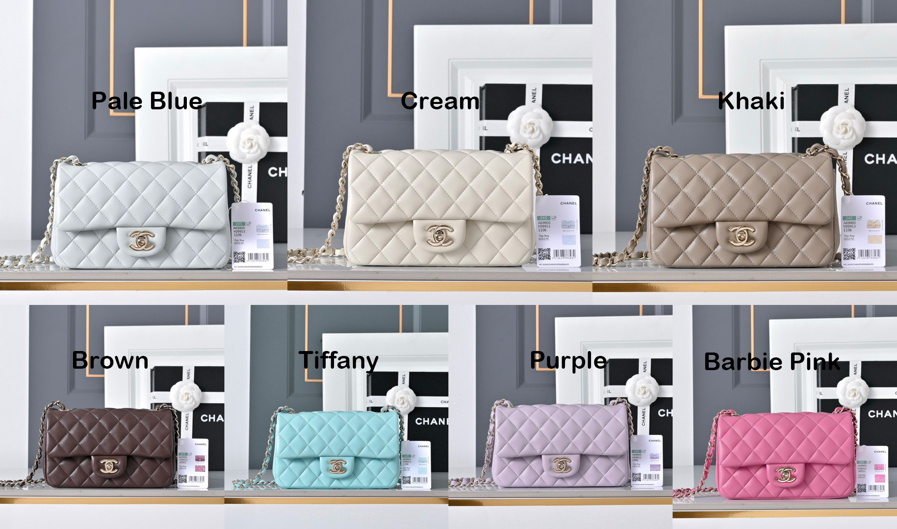 CHANEL Mini Classic Handbag lambskin leather-20CM - image 7