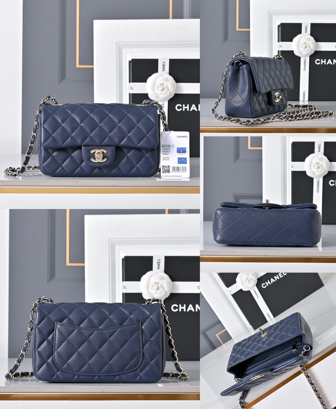 CHANEL Mini Classic Handbag Caviar leather-20CM - image 10