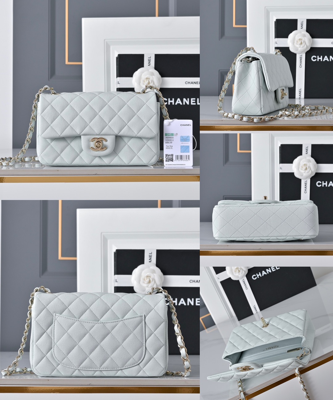CHANEL Mini Classic Handbag Caviar leather-20CM - image 13