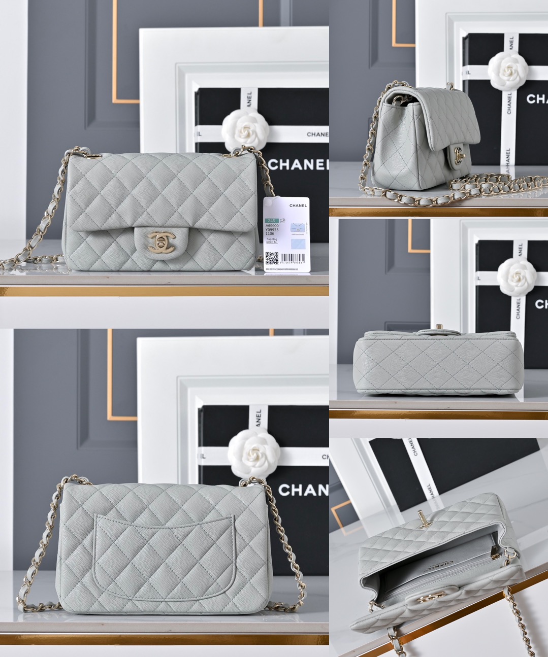 CHANEL Mini Classic Handbag Caviar leather-20CM - image 16